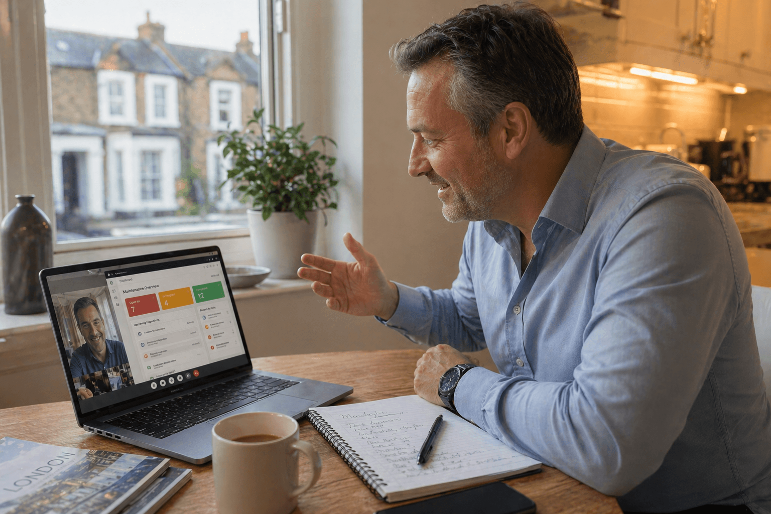 Letting agency owner on a Steward demo video call at home
